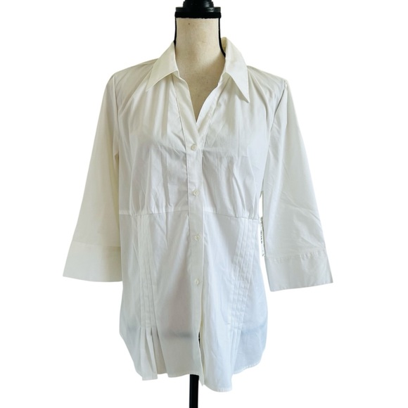 a.n.a Classic Cool White Button Down Shirt - Picture 1 of 4